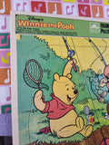 Vintage Walt Disney Winnie the Pooh Golden Cardboard Frame-Tray Puzzle, Nice & Clean