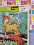 Vintage Walt Disney Bambi Golden Cardboard Frame-Tray Puzzle, Nice & Clean