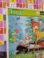 Vintage Walt Disney Bambi Golden Cardboard Frame-Tray Puzzle, Nice & Clean