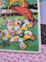 Vintage Walt Disney Bambi Golden Cardboard Frame-Tray Puzzle, Nice & Clean