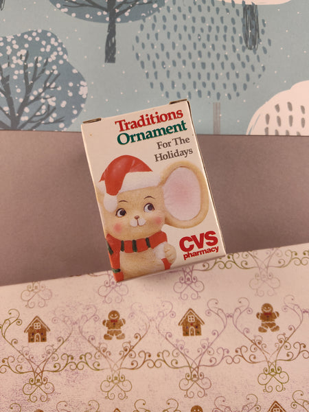 Vintage 1994 Christmas Mouse CVS Pharmacy Traditions Ornament NEW