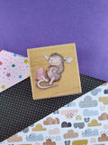 RARE Vintage 1998 House Mouse Designs "Mudpie is Stuffed" Wooden Block/Rubber Stamp