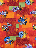 Vintage Halloween Trick or Treat Walt Disney's Mickey Minnie Mouse Fabric Remnant, 5 yd x 43", Nice / Clean