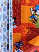 Vintage Halloween Trick or Treat Walt Disney's Mickey Minnie Mouse Fabric Remnant, 5 yd x 43", Nice / Clean