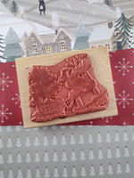 RARE Vintage 2000 House Mouse Designs "On Dasher, On Dancer" Wooden Block/Rubber Stamp