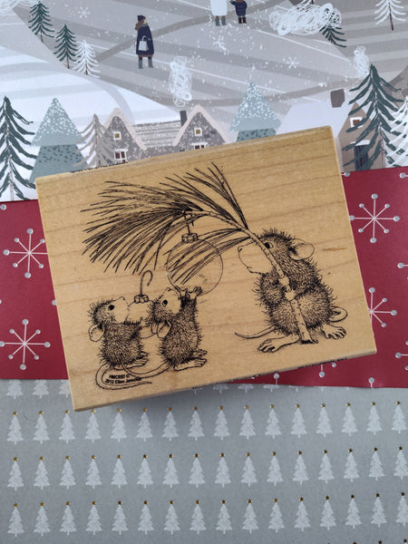 RARE 2012 House Mouse Designs "Monica's Friend, Monica & Amanda" Wooden Block/Rubber Stamp