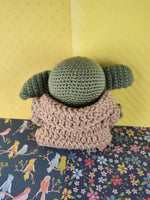 Handmade Baby Yoda Star Wars Crochet Amigurumi Mandalorian Plush, Like New