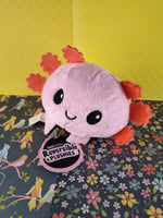 TeeTurtle: The Original Reversible Axolotl Plushie, Pink/Black NWT