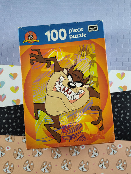 Vintage 2000 RoseArt Looney Tunes 100 pc Puzzle, Tasmanian Devil, CIB