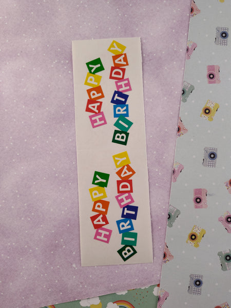 Vintage 1990 Mrs. Grossman's Colorful "Happy Birthday" Party Full Sticker Sheet, Unused