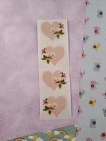 Vintage 1994 Mrs. Grossman's Wedding Pink Hearts Full Sticker Sheet, Unused