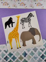 Vintage 1990 Mrs. Grossman's (Right Facing) Zoo Animals Full Sticker Sheet, Clean & Unused