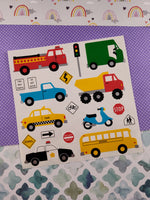 Vintage 1991 Mrs. Grossman's (Right Facing) Vehicles Full Sticker Sheet, Clean & Unused