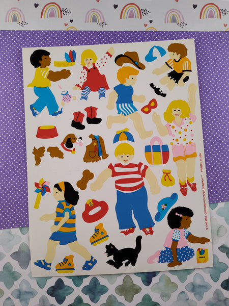 Vintage 1993 Mrs. Grossman's Kids Playtime Full Sticker Sheet, Clean & Unused