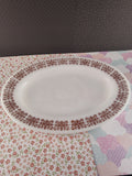 Vintage Anchor Hocking #941 Milk Glass Copper Filigree Medium Serving Platter