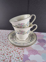 Vintage Minton Fine Bone China Royal Doulton "Summer Song" Tea Cup/Saucer Set/2