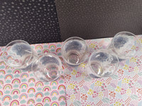 Vintage Currier and Ives Juice Frosted Glass Tumblers Set/5 Blue White
