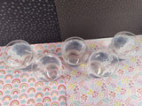 Vintage Currier and Ives Juice Frosted Glass Tumblers Set/5 Blue White