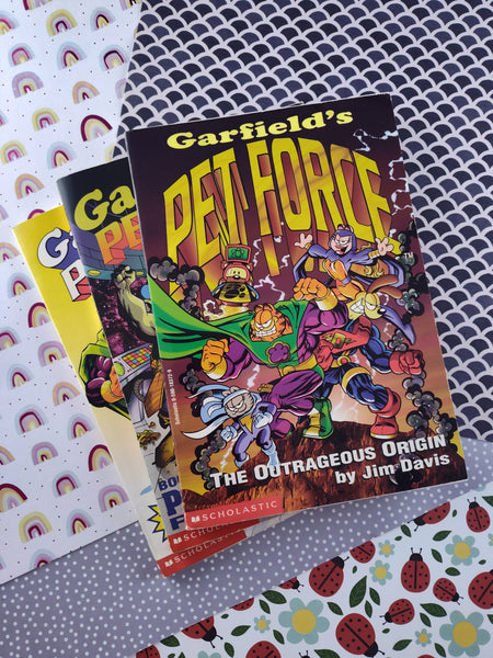 Vintage 1990's Softcover Book Set, Garfield's Pet Force #1, #2, #3