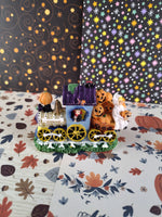 Vintage Halloween Village Train w/Pumpkins Miniature Figurine