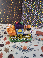 Vintage Halloween Village Train w/Pumpkins Miniature Figurine