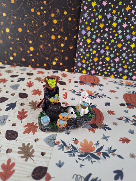 Vintage Halloween Village Vampire & Ghost Miniature Figurine