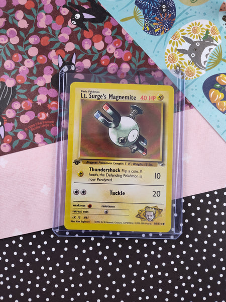 Vintage Common - 1st Edition Lt. Surge's Magnemite Gym Heroes Non-Holo Pfaltzcraftsmore Vintage Common - 1st Edition Lt. Surge's Magnemite Gym Heroes Non-Holo Pfaltzcraftsmore