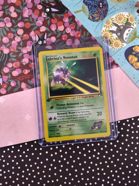 Vintage Common - 1st Edition Sabrina's Venonat Gym Heroes Non-Holo Pokemon Card 96/132 - NM