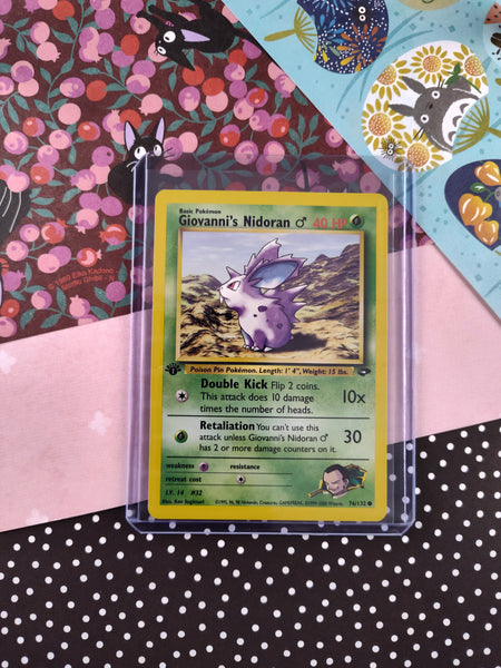Vintage Common - 1st Edition Giovanni's Nidoran Gym Challenge Non-Holo Pokemon Card 76/132 - NM