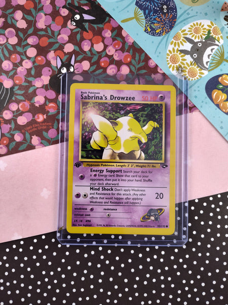 Vintage Common - 1st Edition Sabrina's Drowzee Gym Challenge Non-Holo Pokemon Card 95/132 - NM