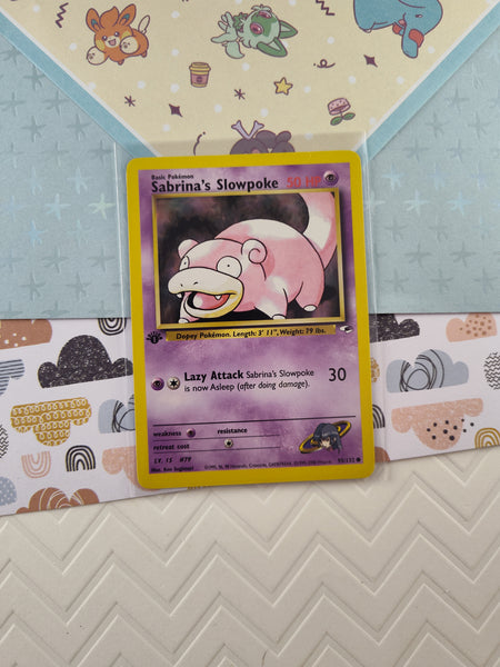 Vintage Common - 1st Edition Sabrina's Slowpoke Gym Heroes Non-Holo Pokemon Card 95/132 - VG