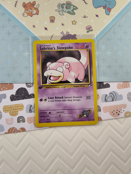 Vintage Common - 1st Edition Sabrina's Slowpoke Gym Heroes Non-Holo Pokemon Card 95/132 - VG (B)