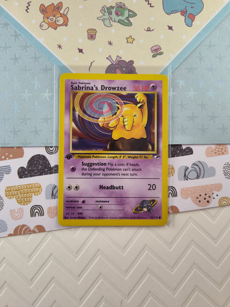 Vintage Common - 1st Edition Sabrina's Drowzee Gym Heroes Non-Holo Pokemon Card 92/132 - VG