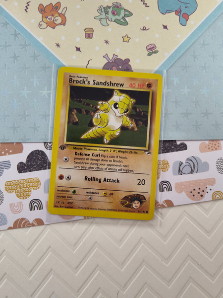 Vintage Common - 1st Edition Brock's Sandshrew Gym Heroes Non-Holo Pokemon Card 71/132 - VG