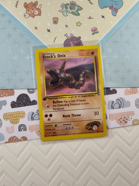 Vintage Common - 1st Edition Brock's Onix Gym Heroes Non-Holo Pokemon Card 69/132 - VG