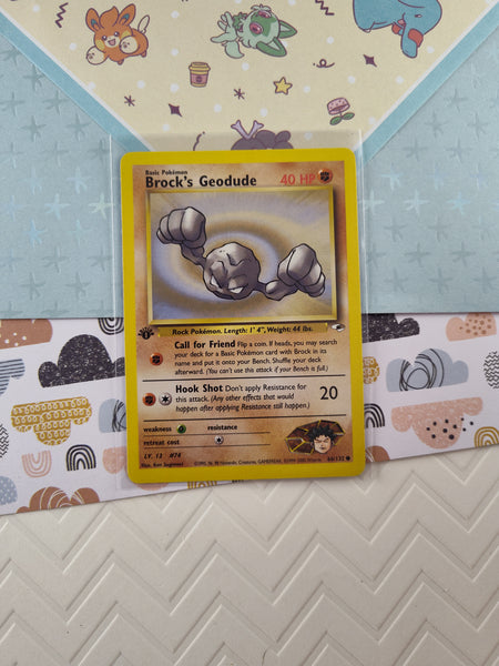 Vintage Common - 1st Edition Brock's Geodude Gym Heroes Non-Holo Pokemon Card 66/132 - VG (B)