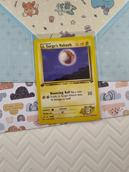 Vintage Common - 1st Edition Lt. Surge's Voltorb Gym Challenge Non-Holo Pokemon Card 86/132 - VG