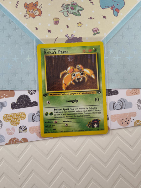 Vintage Common - 1st Edition Erika's Paras Gym Challenge Non-Holo Pokemon Card 71/132 - VG