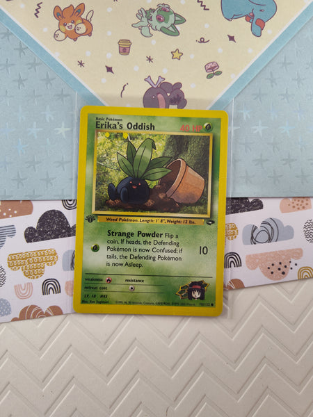 Vintage Common - 1st Edition Erika's Oddish Gym Challenge Non-Holo Pokemon Card 70/132 - VG (C)