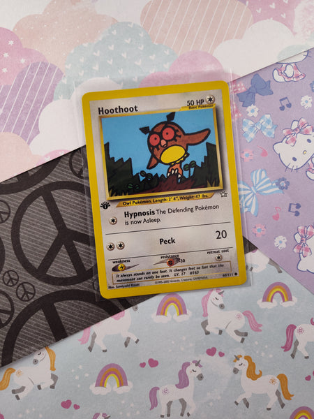 Vintage Common - 1st Edition Hoothoot Neo Genesis Non-Holo Pokemon Card 60/111 - VG