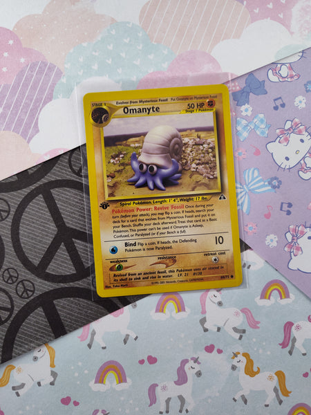 Vintage Common - 1st Edition Omanyte Neo Discovery Non-Holo Pokemon Card 60/75 - VG (B)