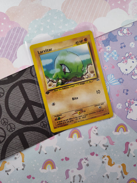 Vintage Common - 1st Edition Larvitar Neo Discovery Non-Holo Pokemon Card 57/75 - VG (B)