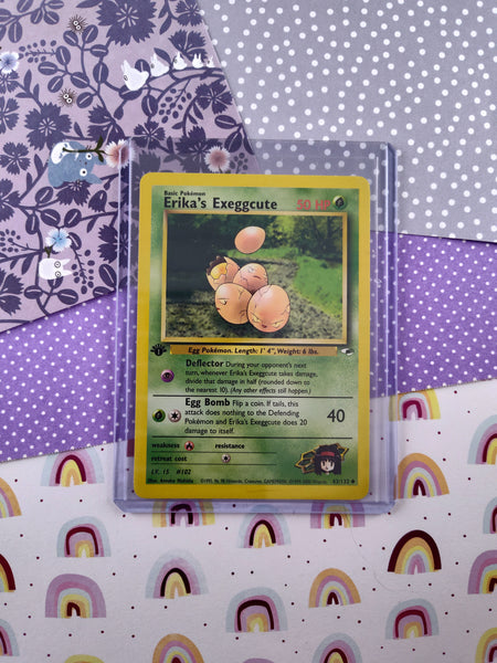 Vintage Uncommon - 1st Edition Erika's Exeggcute Gym Heroes Non-Holo Pokemon Card 43/132 - NM