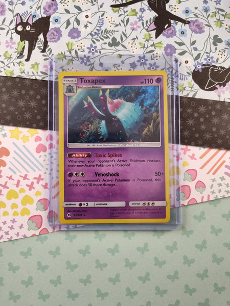 Pokemon TCG Rare Toxapex Sun & Moon Holographic Card 63/149 - NM Pfaltzcraftsmore Pokemon TCG Rare Toxapex Sun & Moon Holographic Card 63/149 - NM Pfaltzcraftsmore