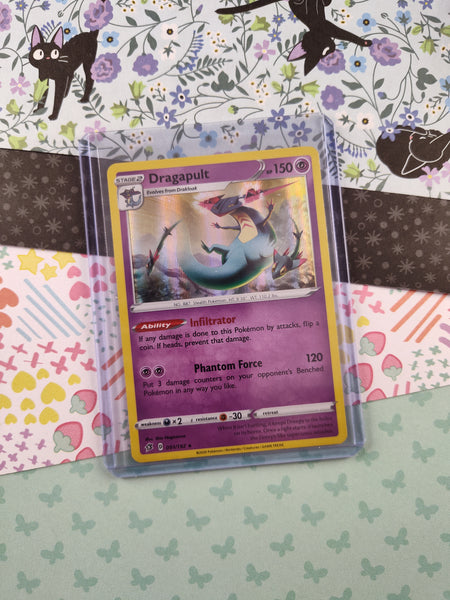 Pokemon TCG Rare Dragapult Rebel Clash Holographic Card 091/192 - NM Pokemon TCG Rare Dragapult Rebel Clash Holographic Card 091/192 - NM