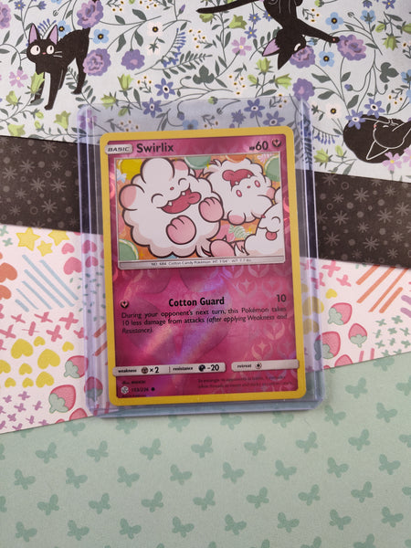 Pokemon TCG Common Swirlix Cosmic Eclipse Reverse Holographic Card 153/236 - NM