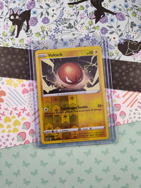 Pokemon TCG Common Voltorb Rebel Clash Reverse Holographic Card 056/192 - NM