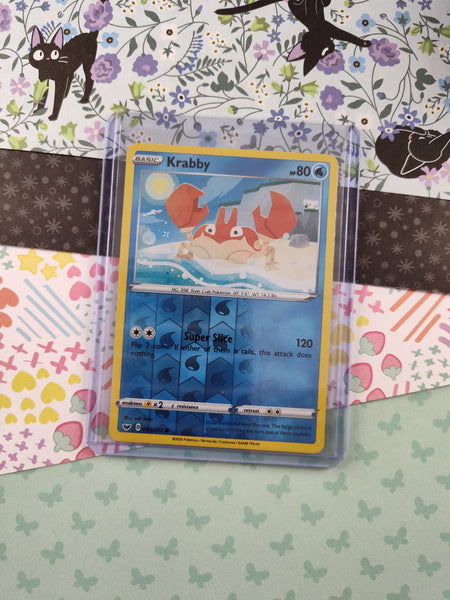 Pokemon TCG Common Krabby Sword & Shield Reverse Holographic Card 043/ Pfaltzcraftsmore Pokemon TCG Common Krabby Sword & Shield Reverse Holographic Card 043/ Pfaltzcraftsmore