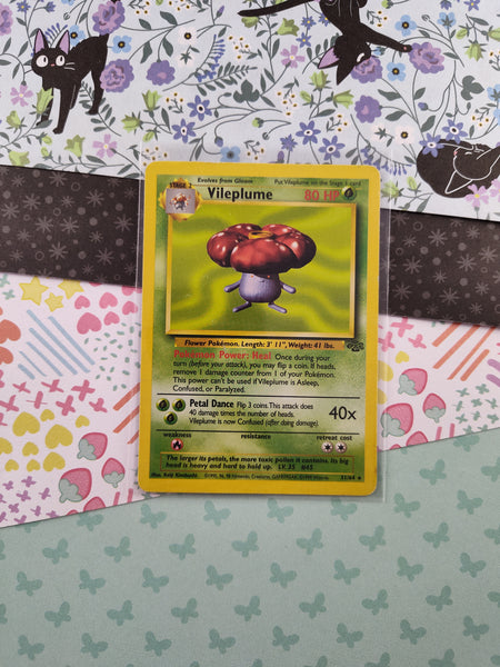 Vintage Rare - Vileplume Jungle Non-Holo Pokemon Card 31/64 - MP