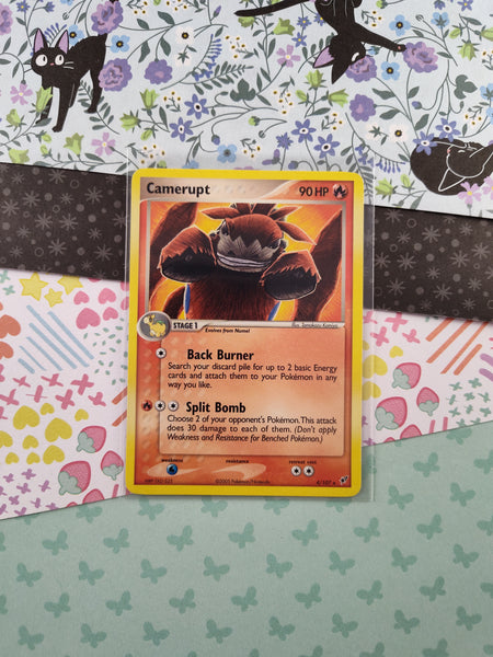 Vintage Rare - Camerupt Deoxys Non-Holo Pokemon Card 4/107 - VG Pfaltzcraftsmore Vintage Rare - Camerupt Deoxys Non-Holo Pokemon Card 4/107 - VG Pfaltzcraftsmore